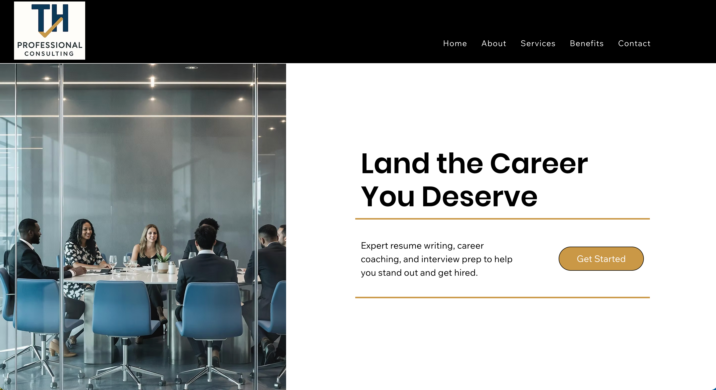 professional consulting firm website design – TH Pro Consulting homepage